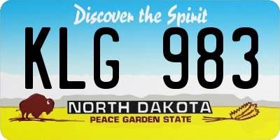ND license plate KLG983
