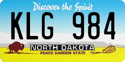 ND license plate KLG984
