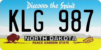 ND license plate KLG987