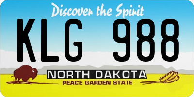 ND license plate KLG988