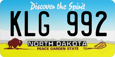 ND license plate KLG992