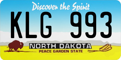 ND license plate KLG993