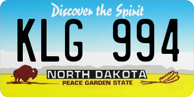 ND license plate KLG994