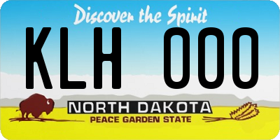 ND license plate KLH000