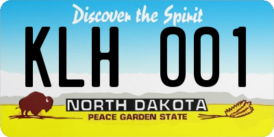 ND license plate KLH001