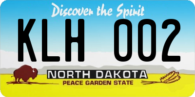 ND license plate KLH002