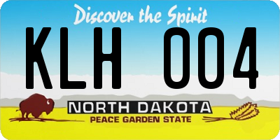 ND license plate KLH004