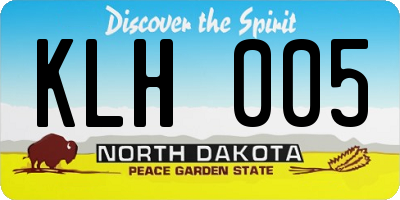 ND license plate KLH005