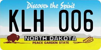 ND license plate KLH006