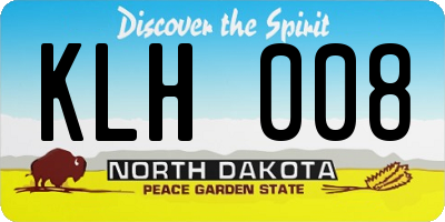 ND license plate KLH008