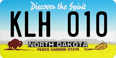 ND license plate KLH010