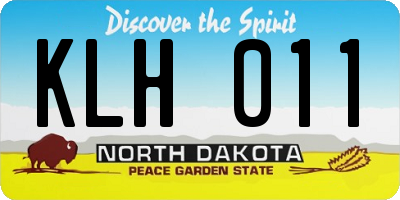 ND license plate KLH011