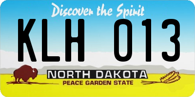 ND license plate KLH013