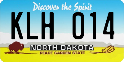 ND license plate KLH014