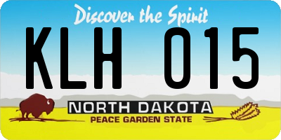 ND license plate KLH015