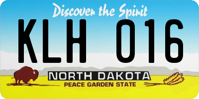 ND license plate KLH016