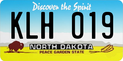 ND license plate KLH019