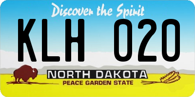 ND license plate KLH020