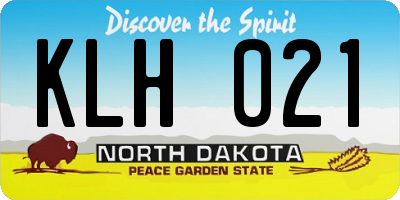 ND license plate KLH021
