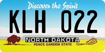ND license plate KLH022