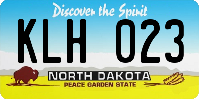 ND license plate KLH023