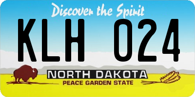 ND license plate KLH024