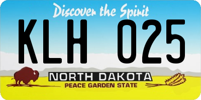ND license plate KLH025