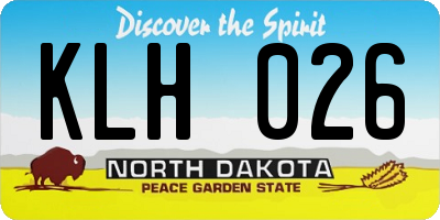 ND license plate KLH026
