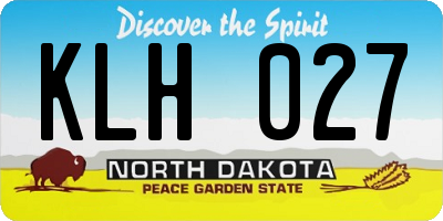 ND license plate KLH027