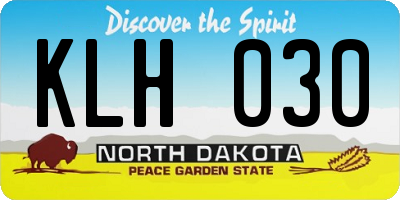 ND license plate KLH030