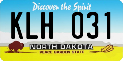 ND license plate KLH031