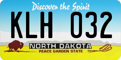 ND license plate KLH032