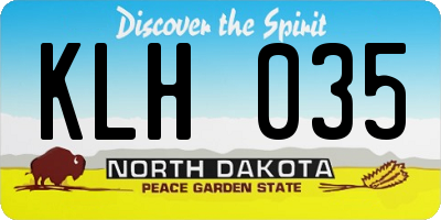 ND license plate KLH035