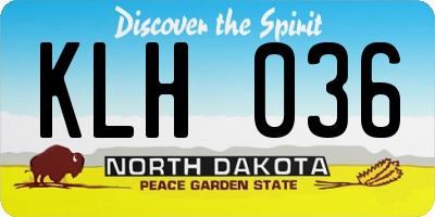 ND license plate KLH036
