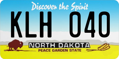 ND license plate KLH040