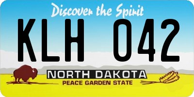 ND license plate KLH042