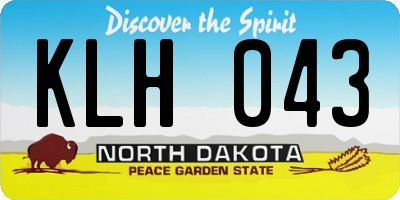 ND license plate KLH043
