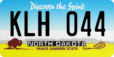ND license plate KLH044