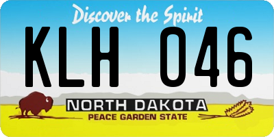 ND license plate KLH046