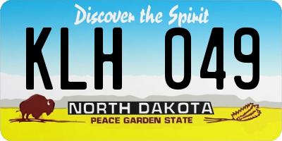 ND license plate KLH049