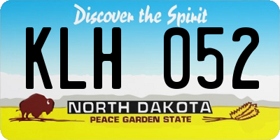 ND license plate KLH052