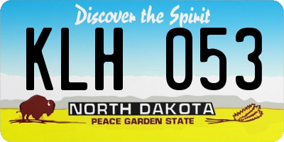 ND license plate KLH053