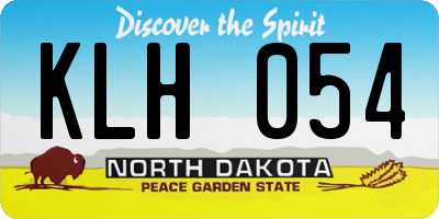 ND license plate KLH054