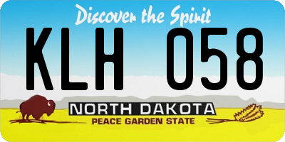 ND license plate KLH058
