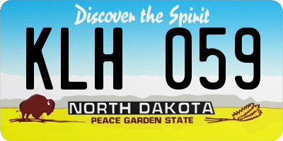 ND license plate KLH059