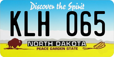 ND license plate KLH065
