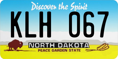 ND license plate KLH067
