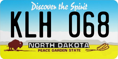 ND license plate KLH068