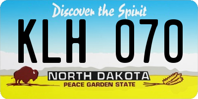 ND license plate KLH070