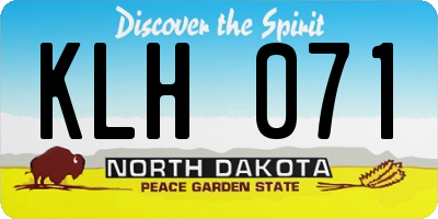 ND license plate KLH071